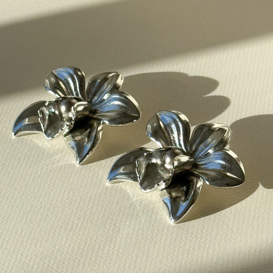 Metallic Orchid Earrings