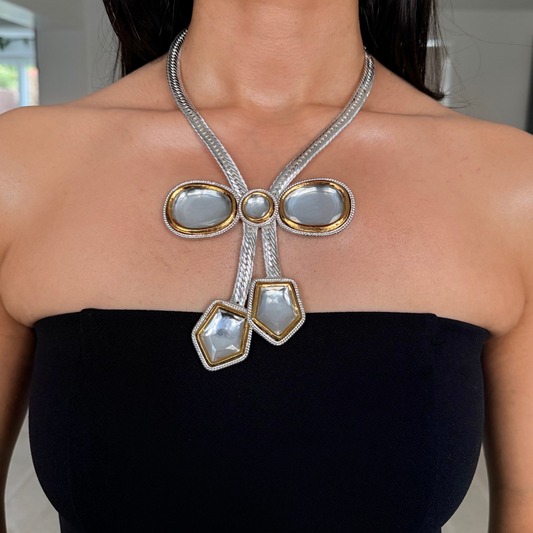 Polki Bow Necklace