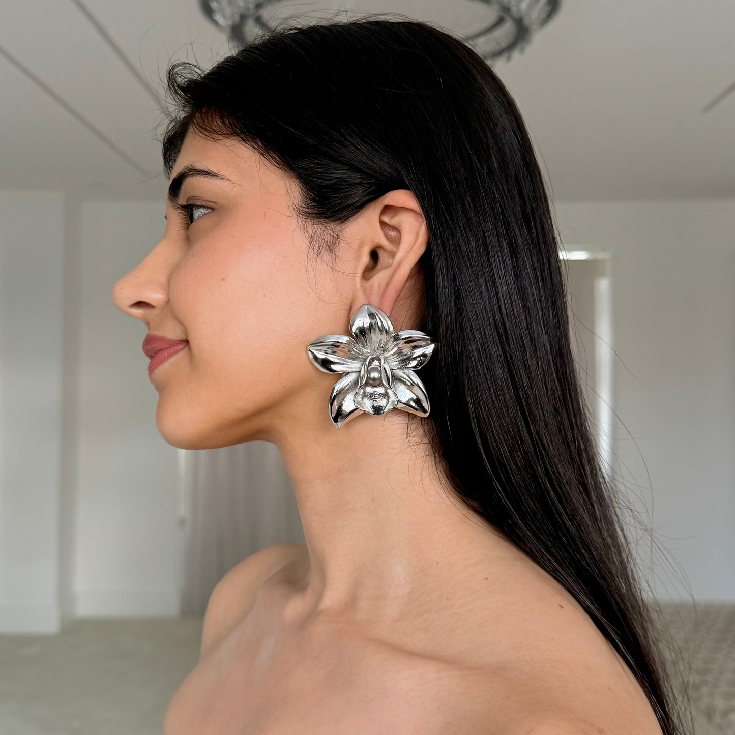 Metallic Orchid Earrings