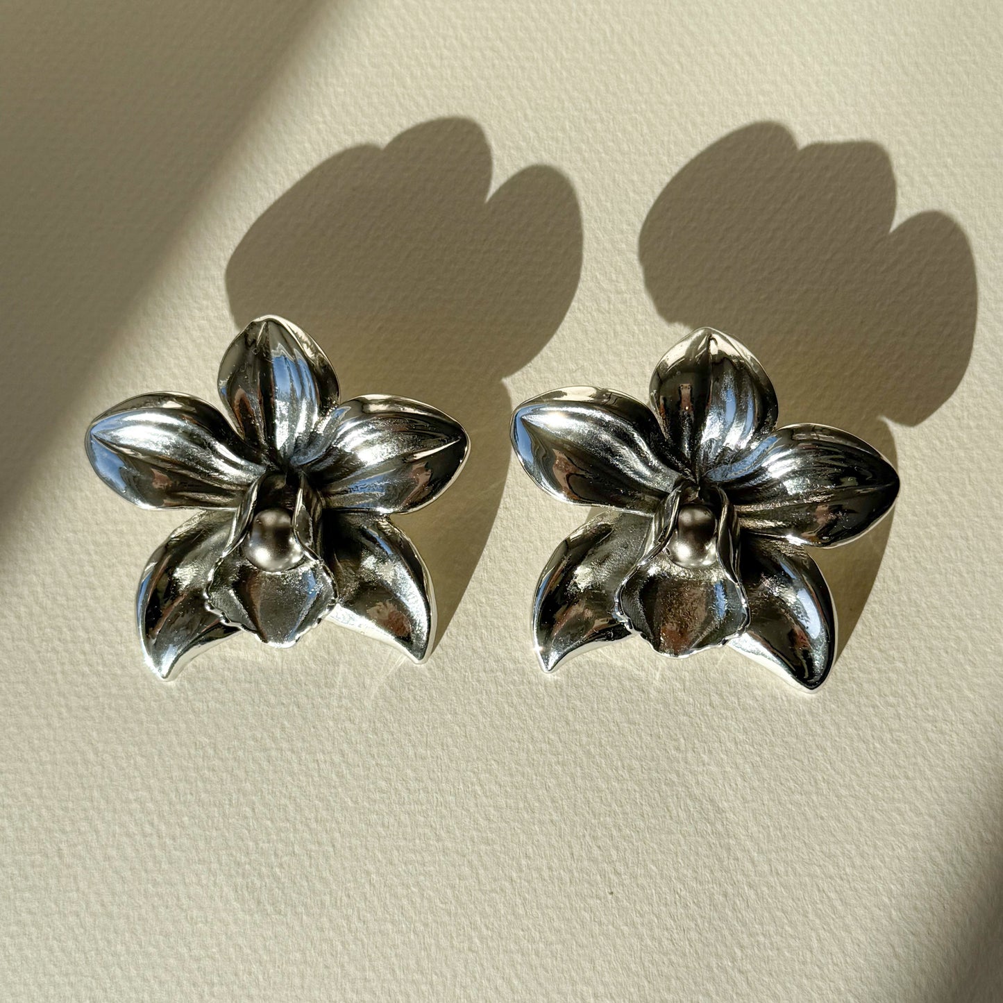 Metallic Orchid Earrings